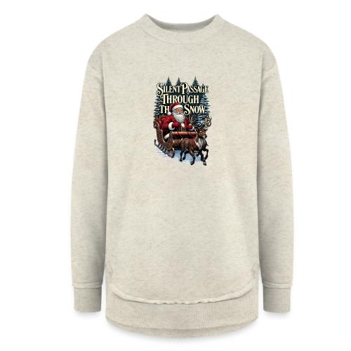 Nostalgic Santa T-Shirt - Women's Weekend Tunic Fleece Sweatshirt