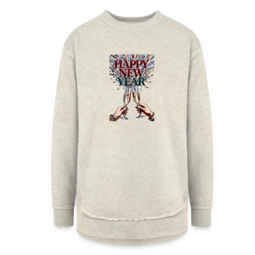 Toasting Hands T-Shirt Confetti Shower Premium - Women's Weekend Tunic Fleece Sweatshirt