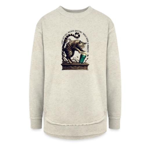 Lucky Last Call Cat Graphic Tee - Women's Weekend Tunic Fleece Sweatshirt
