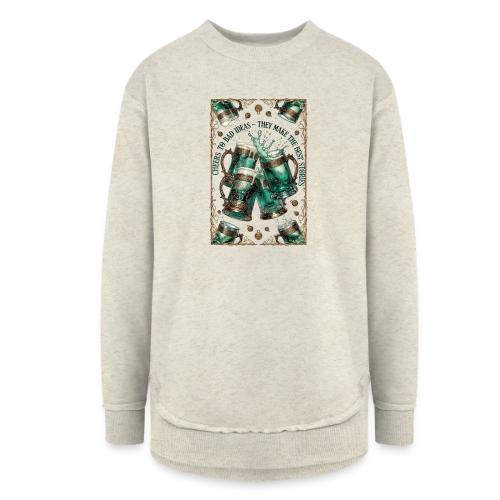 Cheers to Bad Ideas Tankards Graphic Tee - Women's Weekend Tunic Fleece Sweatshirt