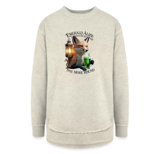 Emerald Alibi Fox Graphic Tee - Women's Weekend Tunic Fleece Sweatshirt