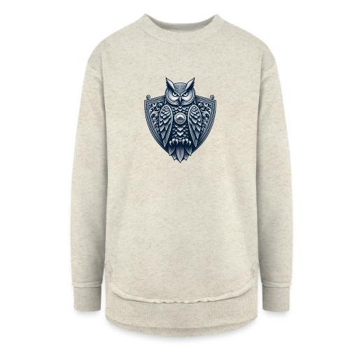 Night Watch Owl T Shirt, Sarcastic Dad Gift - Women's Weekend Tunic Fleece Sweatshirt