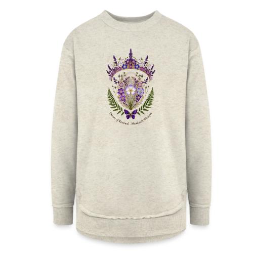 Spring Meadow Crown Tee, Cottagecore Renewal Gift - Women's Weekend Tunic Fleece Sweatshirt