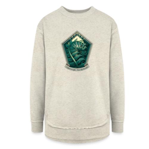 Easter Unfurl in Light Fern T Shirt, Spring Gift - Women's Weekend Tunic Fleece Sweatshirt