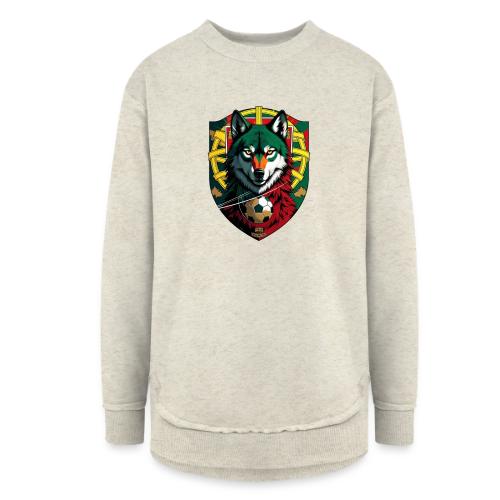 Portugal Iberian Wolf Soccer T Shirt,Football Gift - Women's Weekend Tunic Fleece Sweatshirt