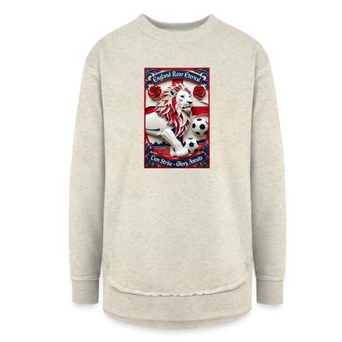 England Lion Soccer T Shirt, Football Pride Gift - Women's Weekend Tunic Fleece Sweatshirt