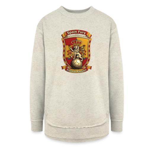 Spain Lion Fury T-Shirt, Spanish Crest Gift - Women's Weekend Tunic Fleece Sweatshirt