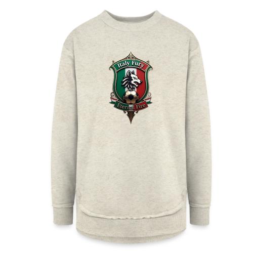 Italy heritage Wolf Fury Tee, Pride Badge Gift - Women's Weekend Tunic Fleece Sweatshirt