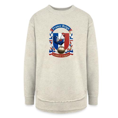 France Rooster Reign T-Shirt, Tricolore Pride Gift - Women's Weekend Tunic Fleece Sweatshirt