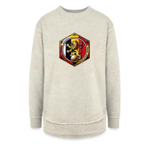 Belgium Lion Valor T-Shirt, Belgian Pride Gift - Women's Weekend Tunic Fleece Sweatshirt