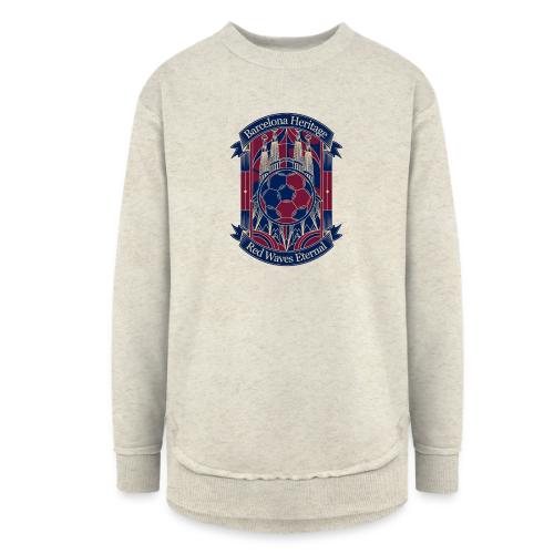 Barcelona Red Heritage T Shirt, Barsa fan Gift - Women's Weekend Tunic Fleece Sweatshirt