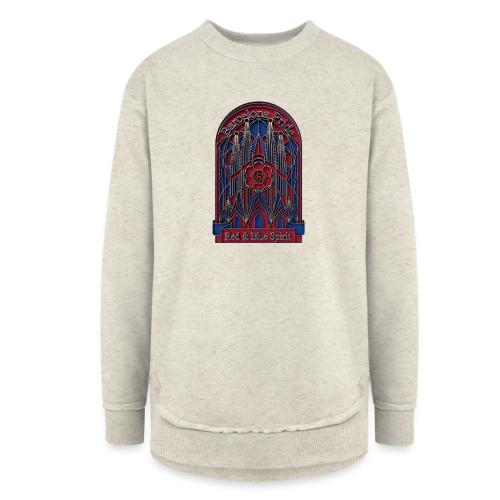 Barcelona Scarlet Pride T Shirt, Vibrant City Gift - Women's Weekend Tunic Fleece Sweatshirt