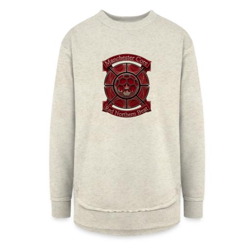Manchester Is Red T Shirt, Soccer City Pride Gift - Women's Weekend Tunic Fleece Sweatshirt