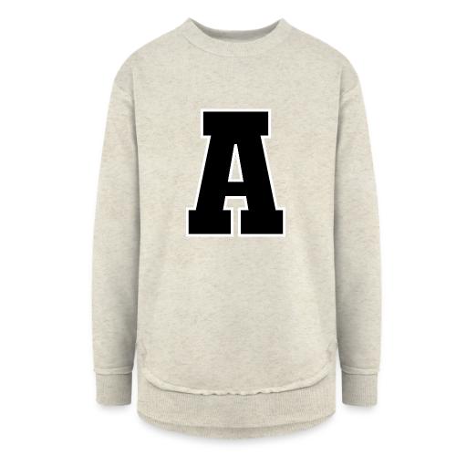 Varsity Letter A Athletic Monogram Design - Women's Weekend Tunic Fleece Sweatshirt