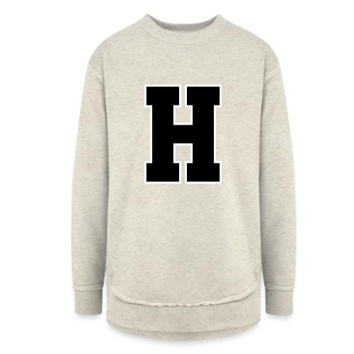 Varsity Letter H Athletic Font Design - Women's Weekend Tunic Fleece Sweatshirt