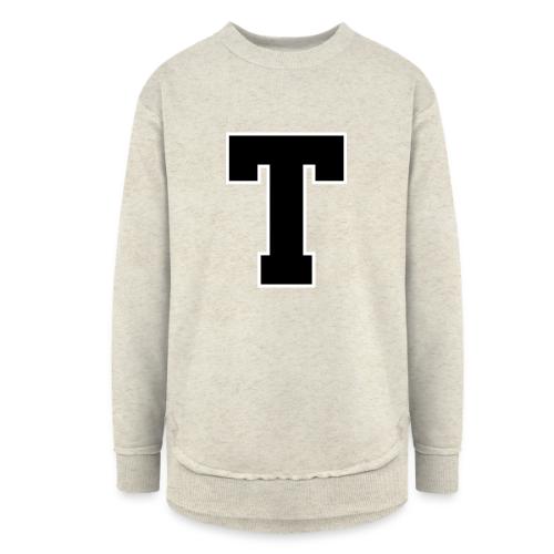 Varsity Letter T Athletic Font Design - Women's Weekend Tunic Fleece Sweatshirt