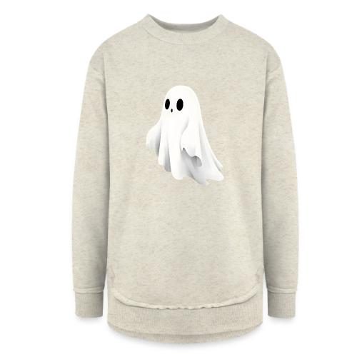 Cute Ghost Cartoon Design - Women's Weekend Tunic Fleece Sweatshirt