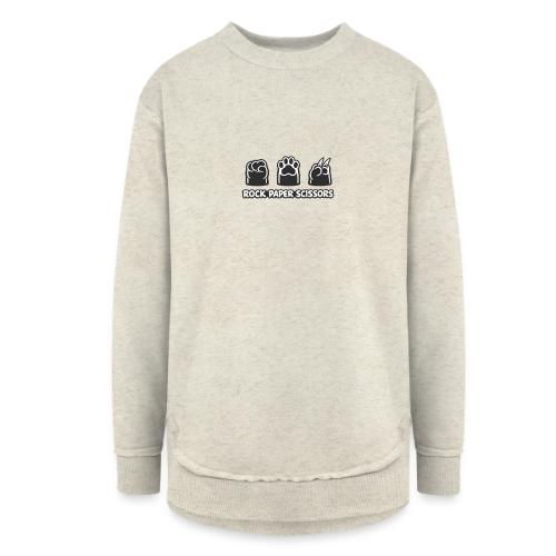 Playful Dog Paw Rock Paper Scissors - Women's Weekend Tunic Fleece Sweatshirt