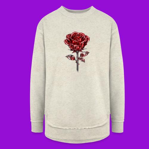 Silver Rose - Women's Weekend Tunic Fleece Sweatshirt