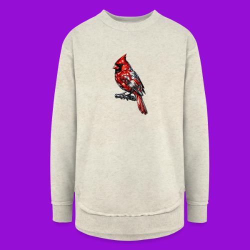 Silver Cardinal - Women's Weekend Tunic Fleece Sweatshirt