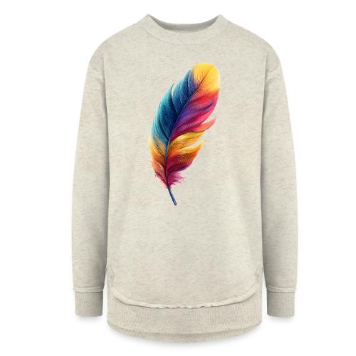 Rainbow Flight Feather - Women's Weekend Tunic Fleece Sweatshirt