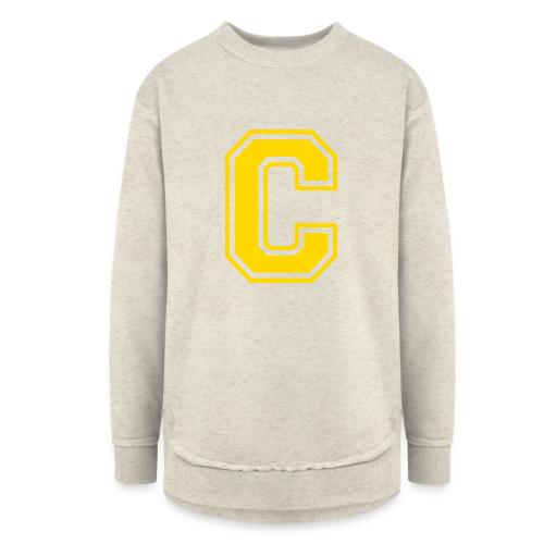 Letter C – Capital Athletic Alphabet Monogram - Women's Weekend Tunic Fleece Sweatshirt