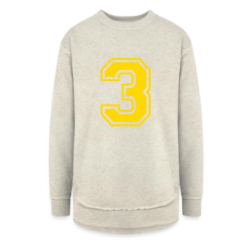 Number 3 in a classic athletic collegiate font - Women's Weekend Tunic Fleece Sweatshirt