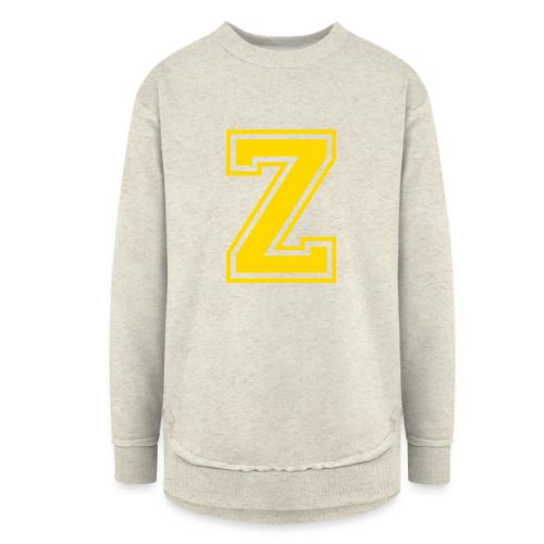 Letter Z – Capital Athletic Alphabet Monogram - Women's Weekend Tunic Fleece Sweatshirt
