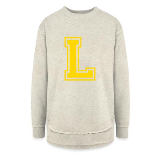 Letter L – Capital Athletic Alphabet Monogram - Women's Weekend Tunic Fleece Sweatshirt