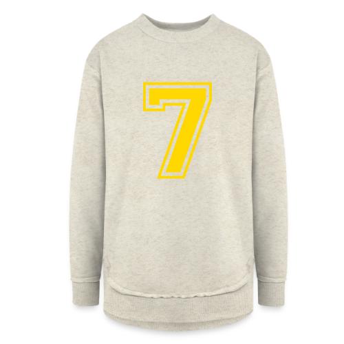 Number 7 in a classic athletic collegiate font - Women's Weekend Tunic Fleece Sweatshirt