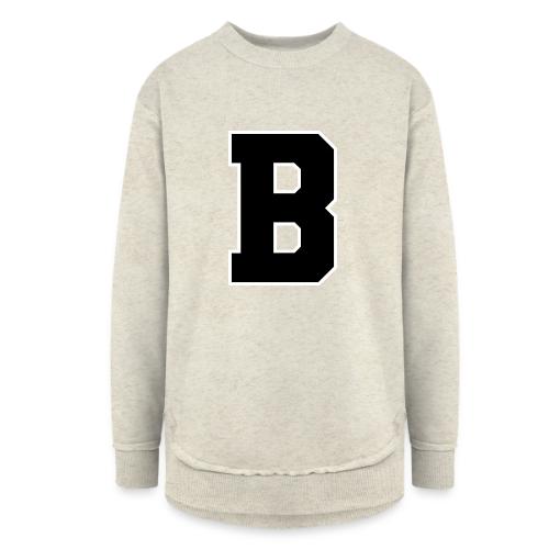 Varsity Letter B Athletic Alphabet Graphic - Women's Weekend Tunic Fleece Sweatshirt