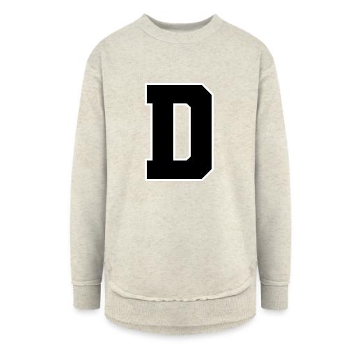 Varsity Letter D Athletic Alphabet Design - Women's Weekend Tunic Fleece Sweatshirt