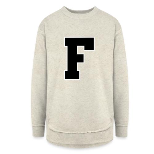 Varsity Letter F Athletic Monogram - Women's Weekend Tunic Fleece Sweatshirt