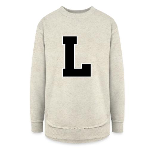 Varsity Letter L Athletic Monogram - Women's Weekend Tunic Fleece Sweatshirt