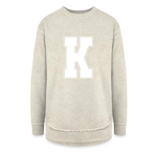White Letter K – Varsity Alphabet Monogram - Women's Weekend Tunic Fleece Sweatshirt