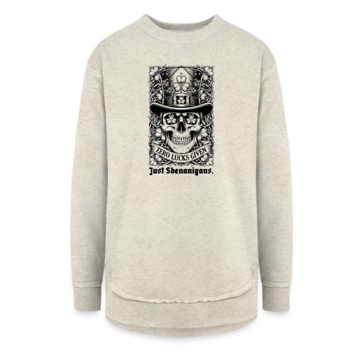 Salty Shamrock Skull T-Shirt - Women's Weekend Tunic Fleece Sweatshirt