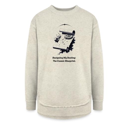 Cosmic Blueprint T-Shirt - Women's Weekend Tunic Fleece Sweatshirt