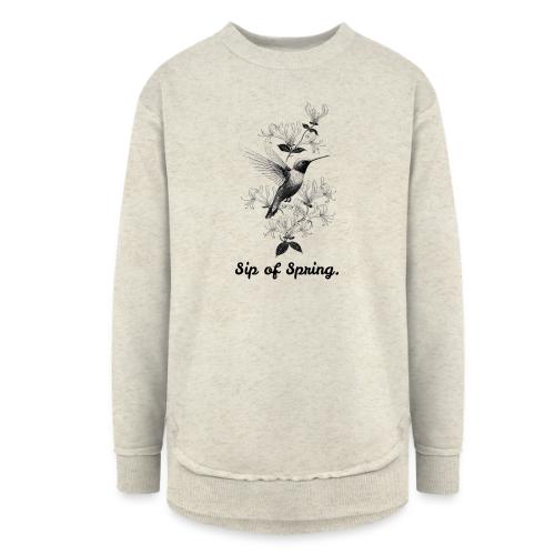Hummingbird T-Shirt, Honeysuckle Vine - Women's Weekend Tunic Fleece Sweatshirt