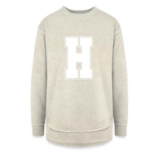 White Letter H – Varsity Alphabet Monogram - Women's Weekend Tunic Fleece Sweatshirt
