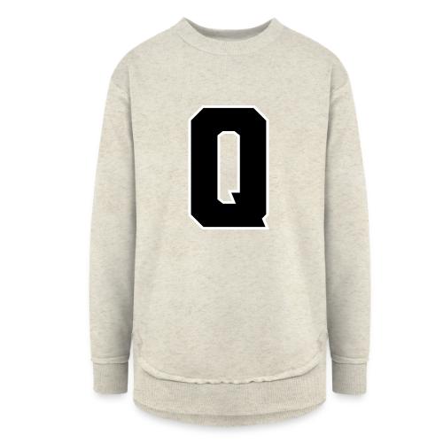 Varsity Letter Q Collegiate Font Graphic - Women's Weekend Tunic Fleece Sweatshirt