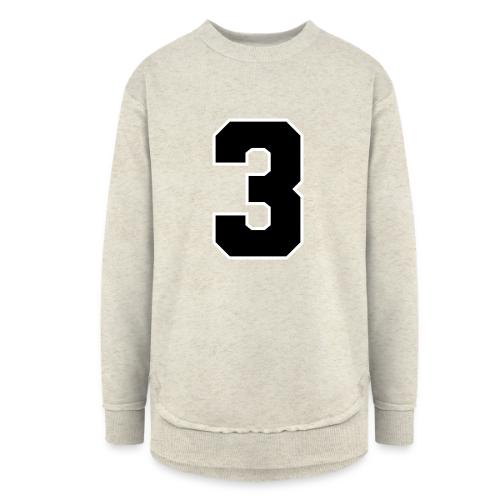 Varsity Number 3 Athletic Font - Women's Weekend Tunic Fleece Sweatshirt