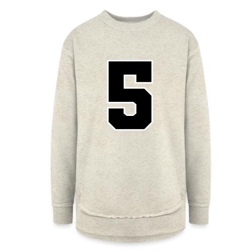 Varsity Number 5 Athletic Design - Women's Weekend Tunic Fleece Sweatshirt