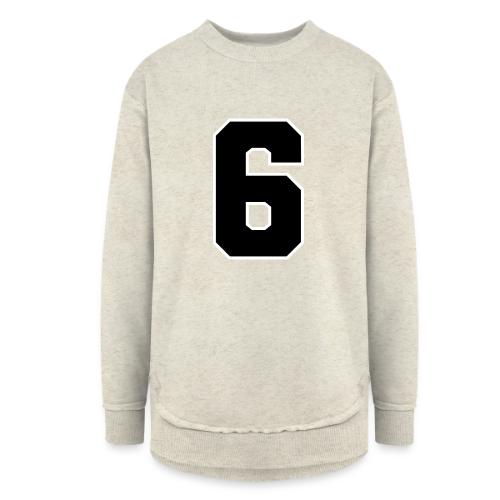 Varsity Number 6 Sports Font - Women's Weekend Tunic Fleece Sweatshirt