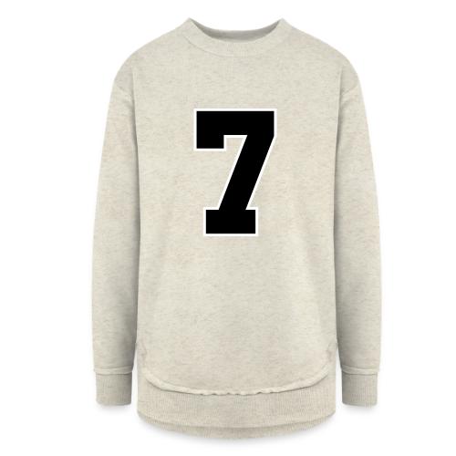 Varsity Number 7 Athletic Look - Women's Weekend Tunic Fleece Sweatshirt