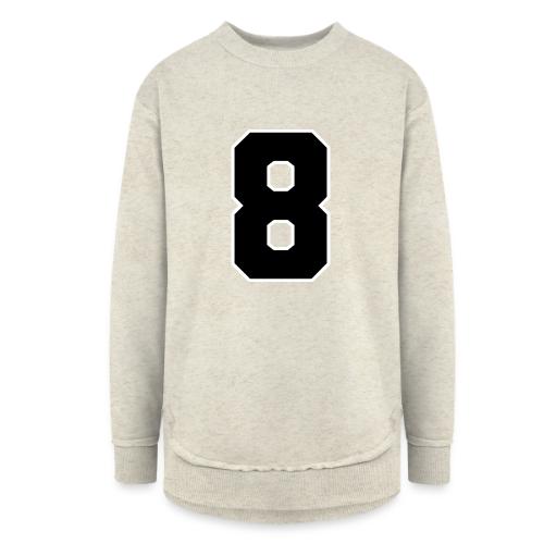 Varsity Number 8 College Style - Women's Weekend Tunic Fleece Sweatshirt
