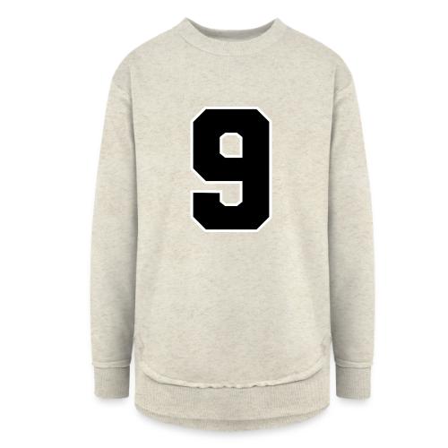 Varsity Number 9 Athletic Font - Women's Weekend Tunic Fleece Sweatshirt