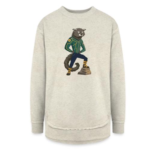 Raccoon Ranger in Neon Armor - Women's Weekend Tunic Fleece Sweatshirt