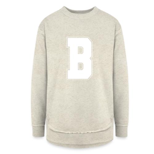 White Letter B – Varsity Alphabet Monogram - Women's Weekend Tunic Fleece Sweatshirt