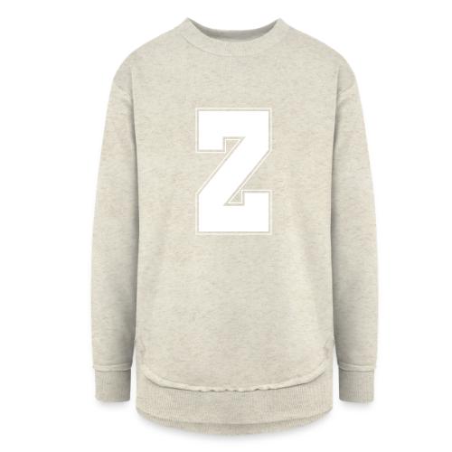 White Letter Z – Varsity Alphabet Monogram - Women's Weekend Tunic Fleece Sweatshirt