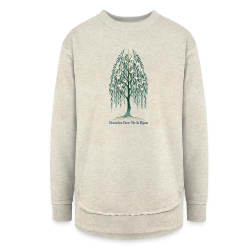 Easter Branches Bow Willow T Shirt, Easter Gift - Women's Weekend Tunic Fleece Sweatshirt